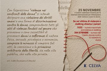 25 novembre - Giornata internazionale per l’eliminazione della violenza contro le donne

